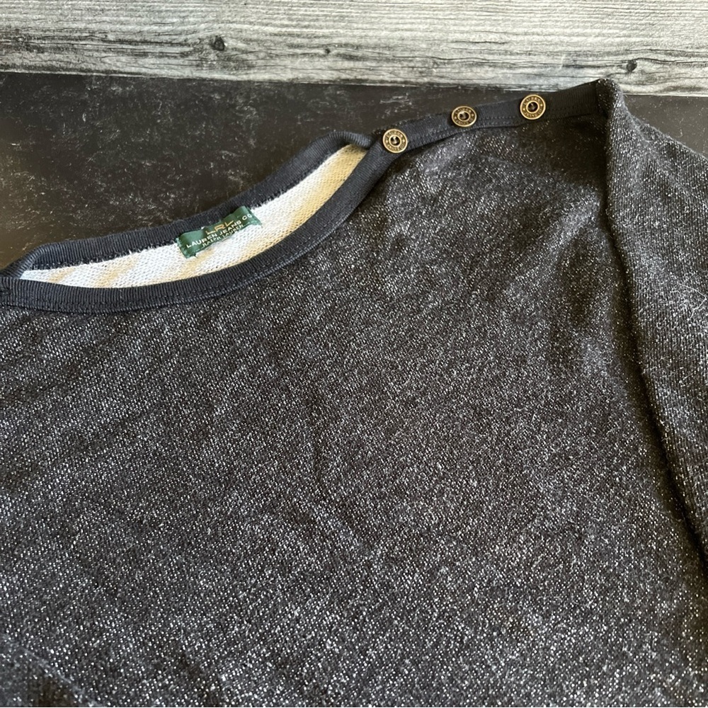 Lauren Jeans Co Ralph Lauren Women’s Black Pullover 3/4 Sleeve Sweater Size L - Picture 11 of 13